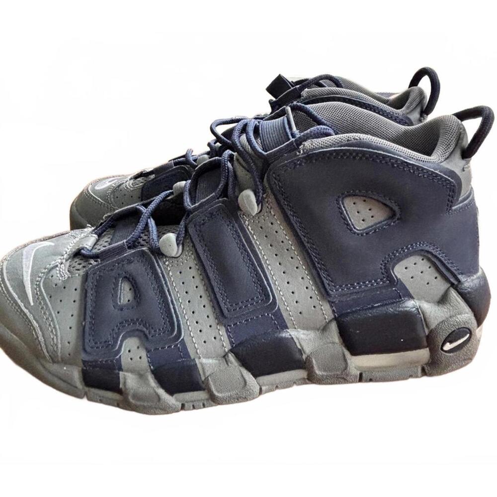 Nike‎ Air More Uptempo '96 "Georgetown" Cool Grey/White/Midnight Navy, 7Y EU40